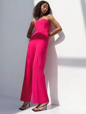 TEN by Babaton Fire Jumpsuit Wide-Leg Strapless